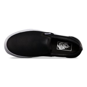 Vans Bayan Kaykay Ayakkabısı Perf Leather Slip-On Siyah | 48770-638